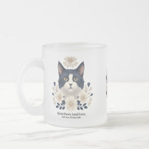Tuxedo Cat Floral Mug – Silent Paws, Loud Love