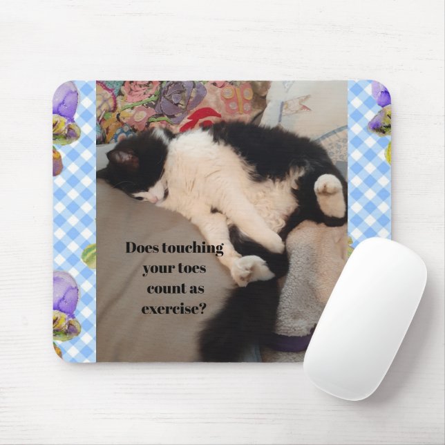 Tuxedo Cat Funny Quote Black and White Cats Girls Mouse Mat (With Mouse)