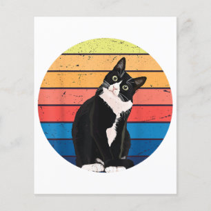 Tuxedo Cat Gift Retro Colours for Animal Lovers