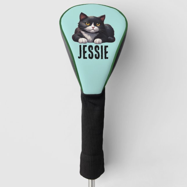 TUXEDO CAT GOLF HEAD COVER PERSONALIZED (Front)