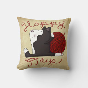 Tuxedo Cat- Happy Days Cushion