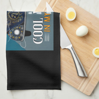 Tuxedo Cat Highway Cool Wind In My Hair Hippie Cat Tea Towel