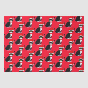 Tuxedo Cat in Bowtie: at Christmas  Tissue Paper