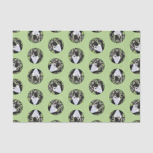 Tuxedo Cat in Window Painting Cute Original Art Tissue Paper