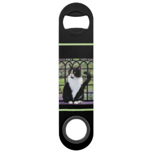 Tuxedo Cat in Window Painting Original Animal Art