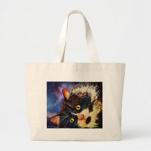 Tuxedo Cat Large Tote Bag