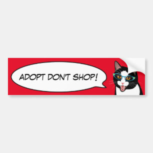 Tuxedo Cat Love Adopt a Shelter Cat Bumper Sticker