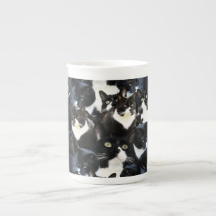 Tuxedo Cat Madness Bone China Mug