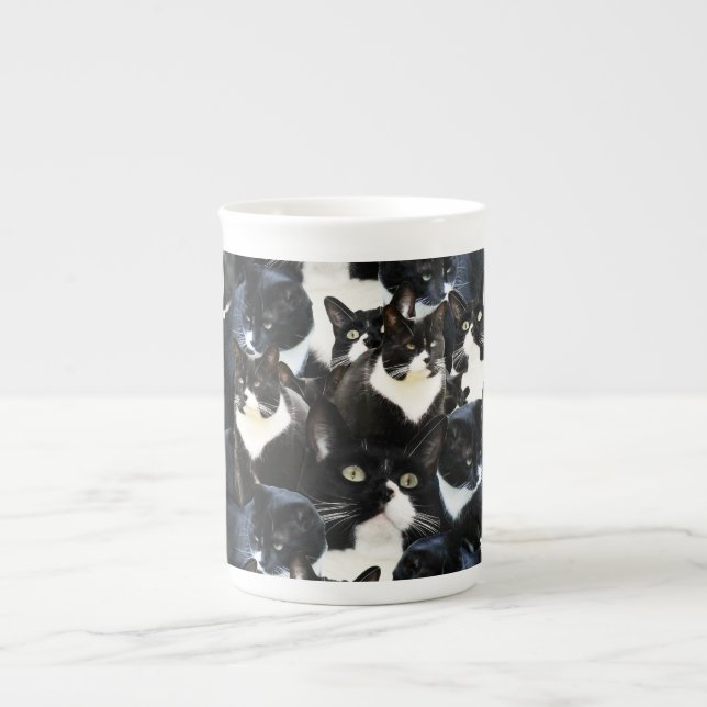Tuxedo Cat Madness Bone China Mug (Front)