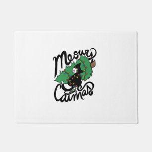 Tuxedo Cat Meowy Christmas Cat Catmas Doormat