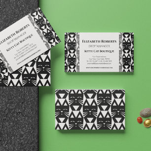 Tuxedo Cat Modern Geometric Business Card
