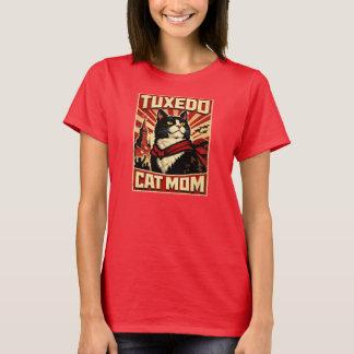 Tuxedo Cat Mom T-Shirt Vintage Retro 