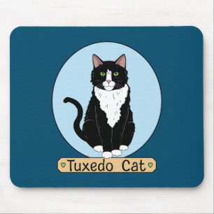 Tuxedo Cat Mouse Mat