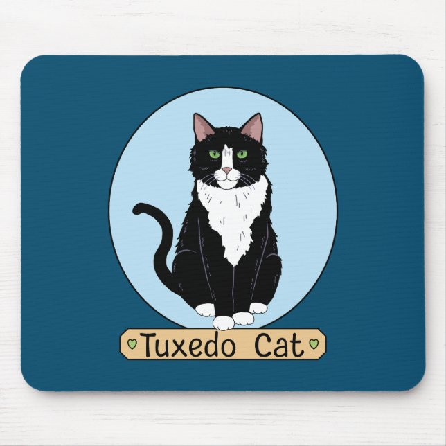 Tuxedo Cat Mouse Mat (Front)