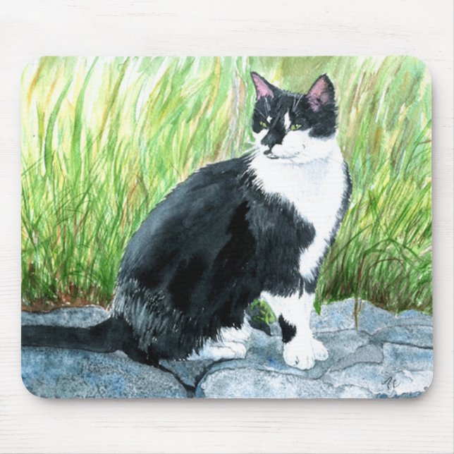 Tuxedo Cat Mousepad (Front)