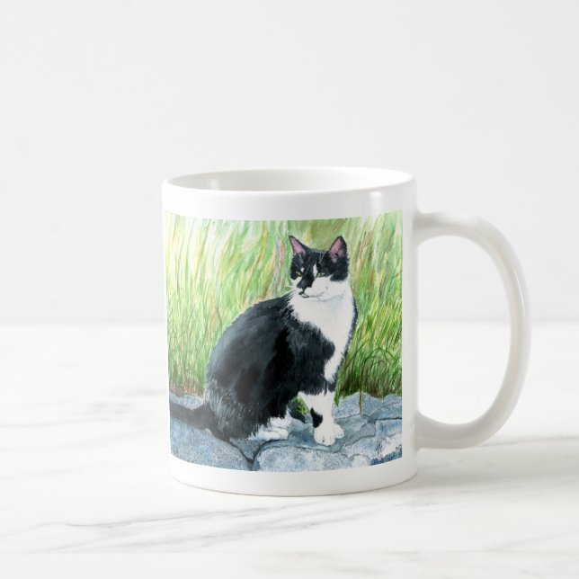 Tuxedo Cat Mug (Right)