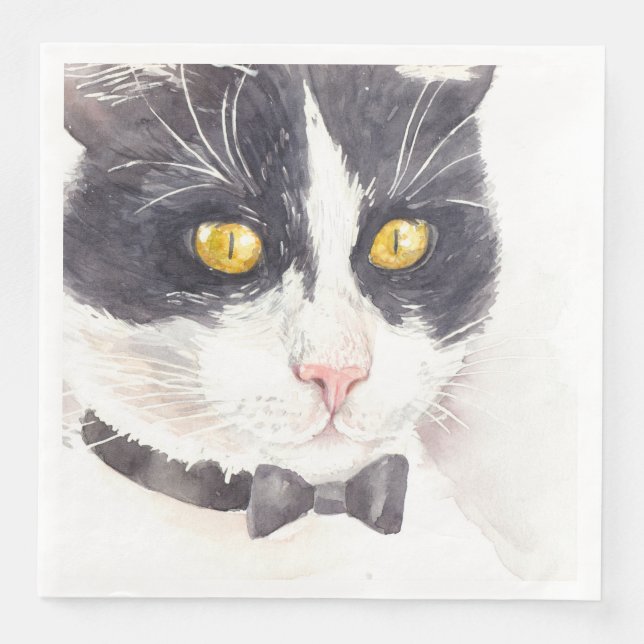 Tuxedo cat napkin (Front)