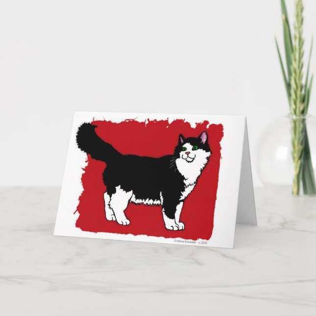 'Tuxedo' Cat Notecard (Front)