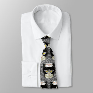 Tuxedo Cat Nurse Neck Tie