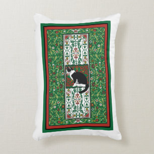Tuxedo Cat Ornate Custom Decorative Cushion