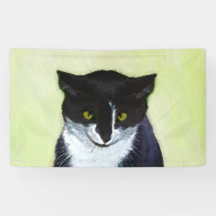 Tuxedo Cat Painting - Cute Original Cat Art Banner