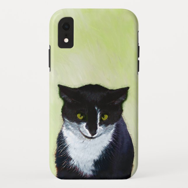 Tuxedo Cat Painting - Cute Original Cat Art Case-Mate iPhone Case (Back)