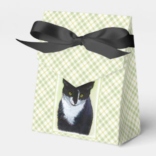 Tuxedo Cat Painting - Cute Original Cat Art Favour Box