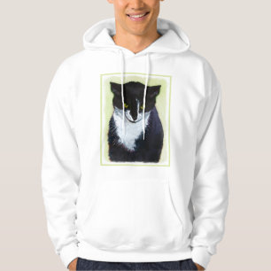 Tuxedo Cat Painting - Cute Original Cat Art Hoodie