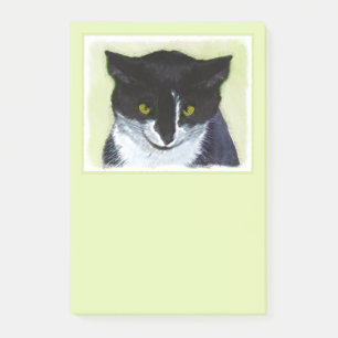 Tuxedo Cat Painting - Cute Original Cat Art Post-it Notes