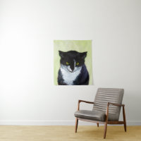 Tuxedo Cat Painting - Cute Original Cat Art