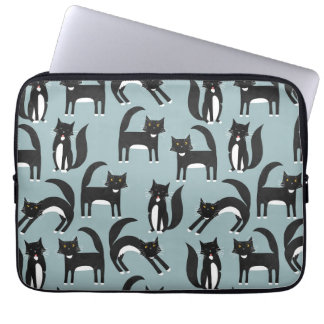 Tuxedo Cat Pattern Laptop Sleeve
