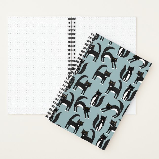 Tuxedo Cat Pattern Notebook (Inside)