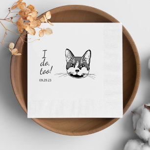Tuxedo Cat Personalised I Doo Too Napkin