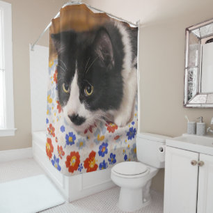 Tuxedo Cat Shower Curtain