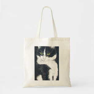 Tuxedo cat tote bag
