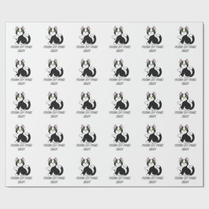 "Tuxedo Cat Tough Heart Cute Kitten Wrapping Paper