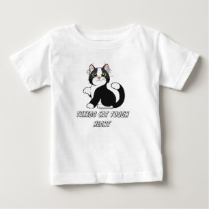 "Tuxedo Cat Tough Heart Funny Kitten T-Shirt" Baby T-Shirt
