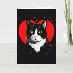 Tuxedo Cat Valentine Heart For Kitten And Animal L Card