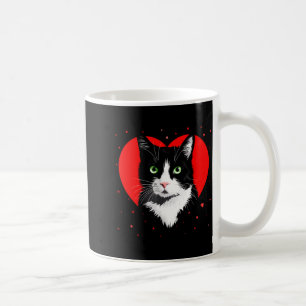Tuxedo Cat Valentine Heart For Kitten And Animal L Coffee Mug
