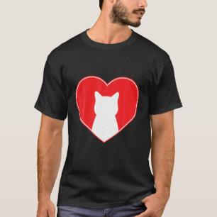 Tuxedo Cat Valentine Heart for Kitten and Animal L T-Shirt