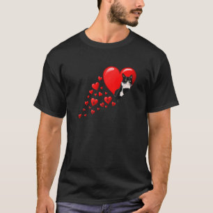 Tuxedo Cat Valentine's Hearts For Kitten And Anima T-Shirt