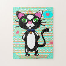 Tuxedo Cat With Mouse Toys