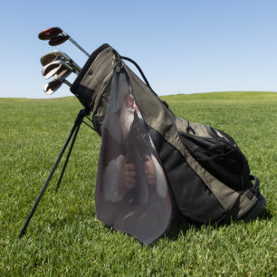 Tuxedo Cat With Santa Claus Festive Christmas Golf Towel