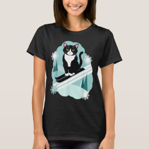 Tuxedo cats and skiing snow winter sports fans T-Shirt