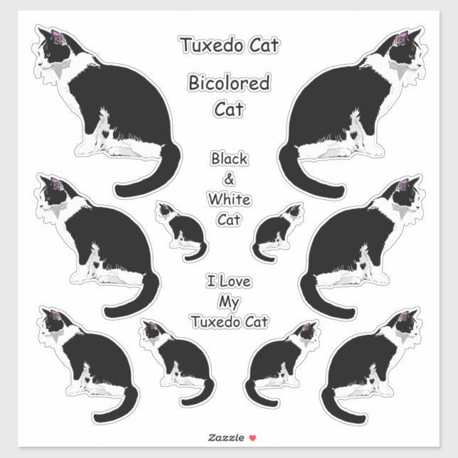 Tuxedo Cats Lg Sticker Set (Sheet)