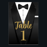 Tuxedo Event Bow Tie Black Tie Party Gold Wedding Table Number<br><div class="desc">Tuxedo Event Bow Tie Black Tie Party Gold Wedding Table Numbers for your next event,  change each number to suit your event size Matching items available on my store!</div>