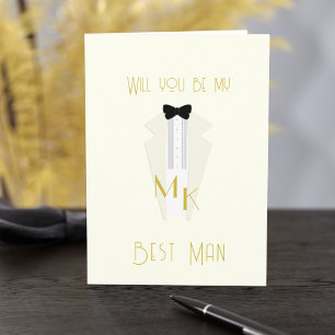 Tuxedo Gatsby Wedding Best Man Groomsman Card