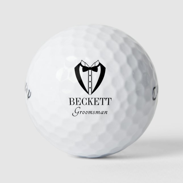 Tuxedo Groomsman Golf Balls (Front)