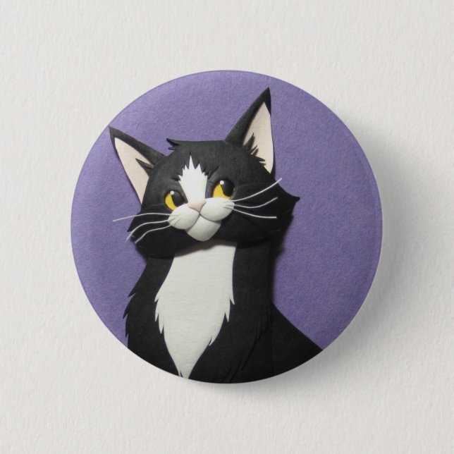 Tuxedo Kitten Button (Front)