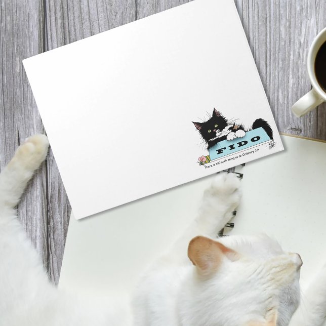 Tuxedo Kitten Dog's Bowl Notepad (Creator Uploaded)
